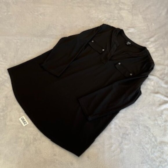 Jones New York Signature Women's Metal Accents Blouse With 3/4 Sleeve Large - Picture 13 of 15